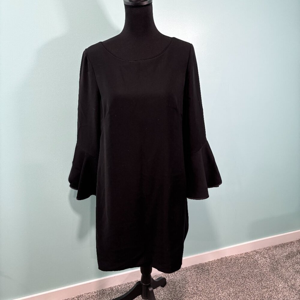 White House Black Market Black Sheath Dress with Bishop Sleeves      Lot A